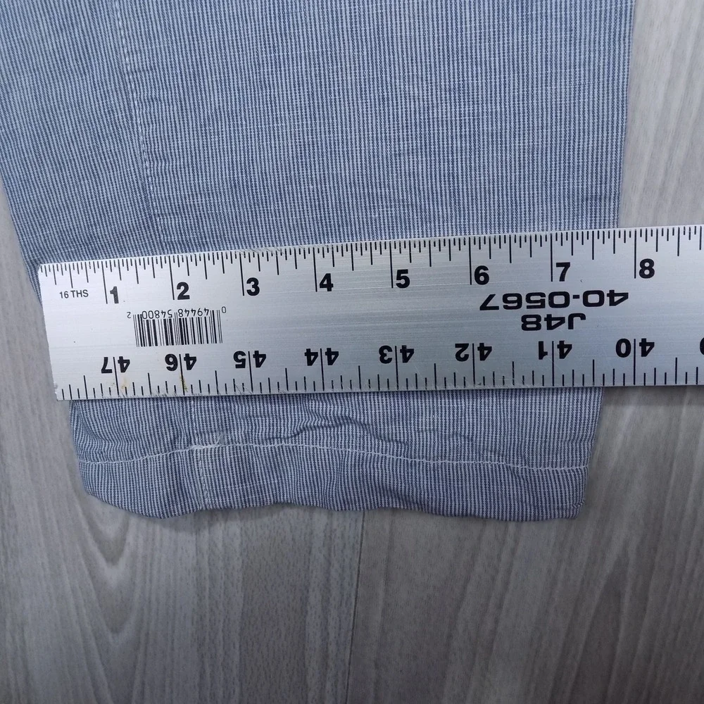 Banana Republic Kentfield Pant Mens 33x30 Blue Pinstripe Summer Preppy Casual